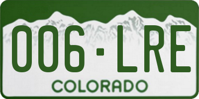 CO license plate 006LRE