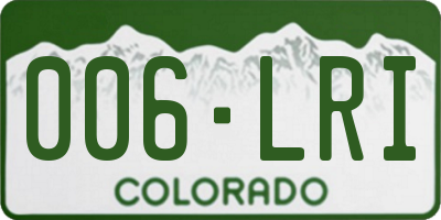 CO license plate 006LRI