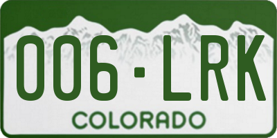 CO license plate 006LRK
