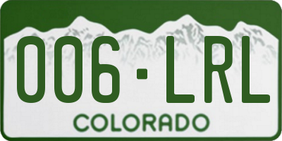 CO license plate 006LRL