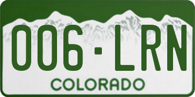 CO license plate 006LRN
