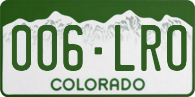CO license plate 006LRO