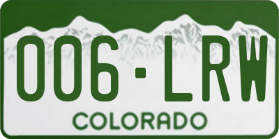 CO license plate 006LRW