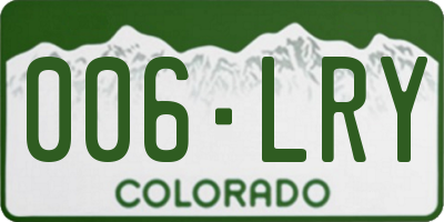 CO license plate 006LRY