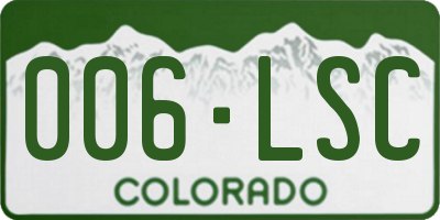 CO license plate 006LSC