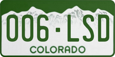 CO license plate 006LSD