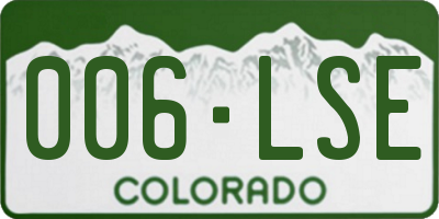 CO license plate 006LSE