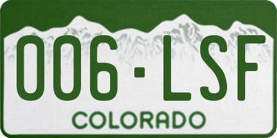 CO license plate 006LSF