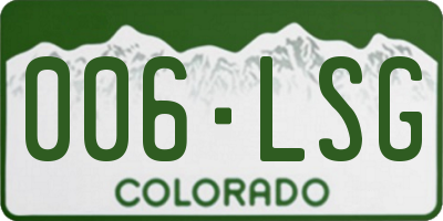 CO license plate 006LSG