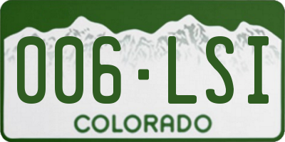 CO license plate 006LSI