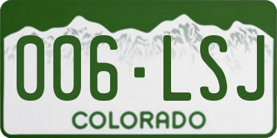 CO license plate 006LSJ