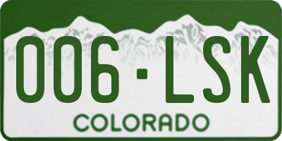 CO license plate 006LSK