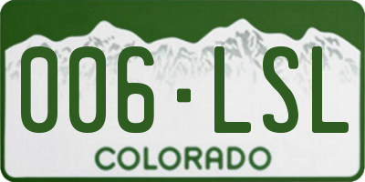 CO license plate 006LSL