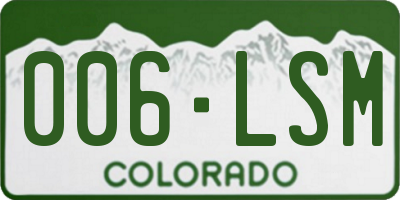 CO license plate 006LSM