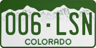 CO license plate 006LSN