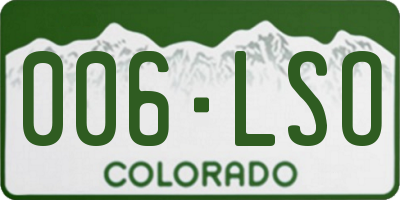 CO license plate 006LSO