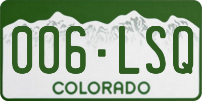 CO license plate 006LSQ