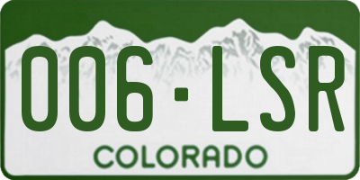 CO license plate 006LSR