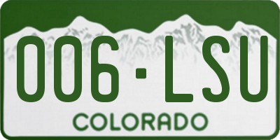 CO license plate 006LSU