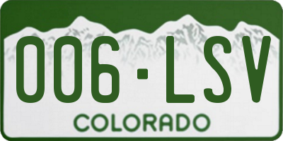 CO license plate 006LSV