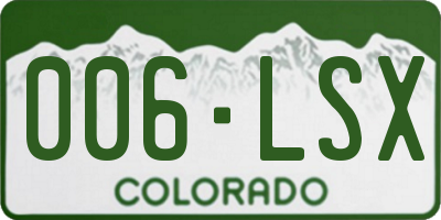 CO license plate 006LSX