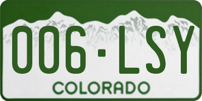 CO license plate 006LSY
