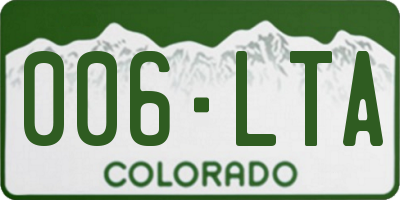 CO license plate 006LTA