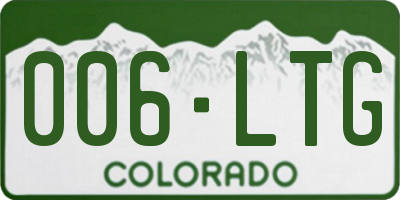 CO license plate 006LTG