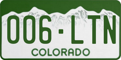 CO license plate 006LTN