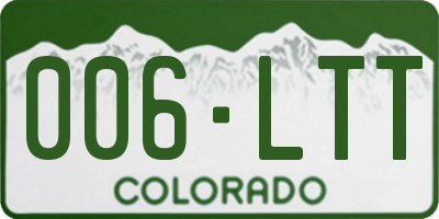 CO license plate 006LTT