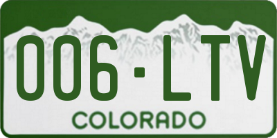 CO license plate 006LTV