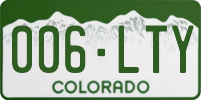 CO license plate 006LTY