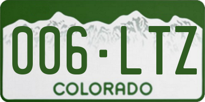 CO license plate 006LTZ