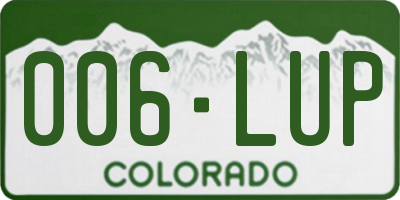 CO license plate 006LUP