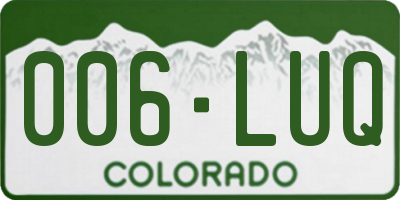 CO license plate 006LUQ