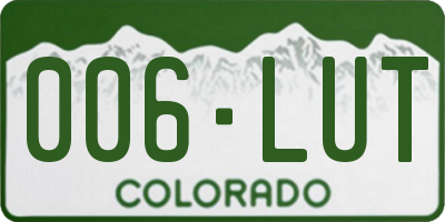 CO license plate 006LUT