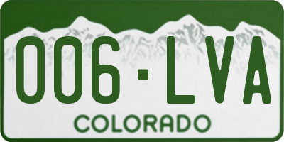 CO license plate 006LVA