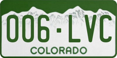 CO license plate 006LVC
