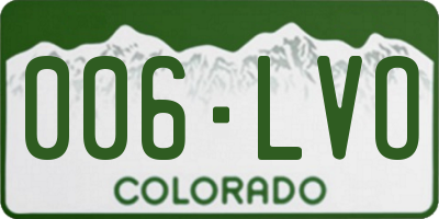 CO license plate 006LVO