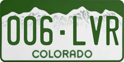 CO license plate 006LVR