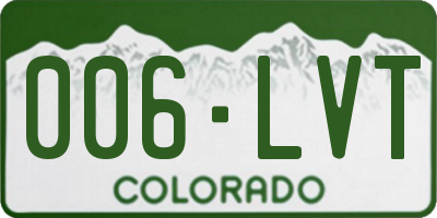 CO license plate 006LVT