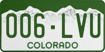 CO license plate 006LVU