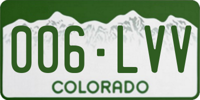 CO license plate 006LVV