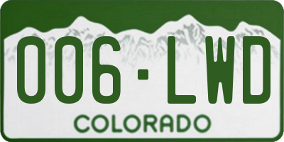 CO license plate 006LWD