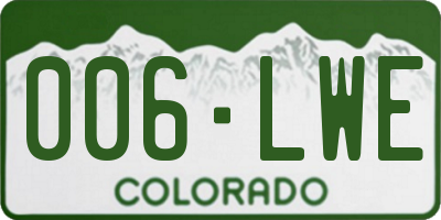 CO license plate 006LWE