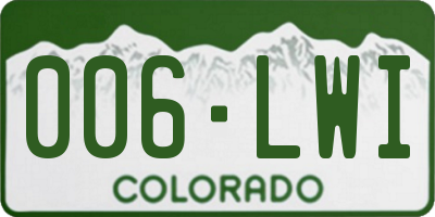 CO license plate 006LWI