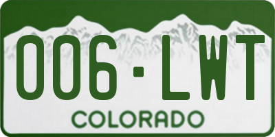 CO license plate 006LWT
