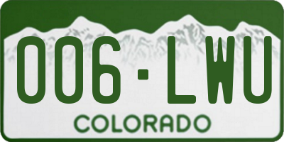 CO license plate 006LWU
