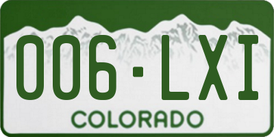 CO license plate 006LXI