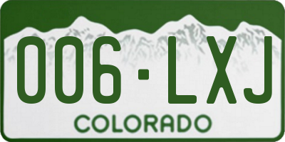 CO license plate 006LXJ